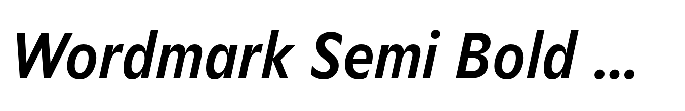 Wordmark Semi Bold Condensed Italic
